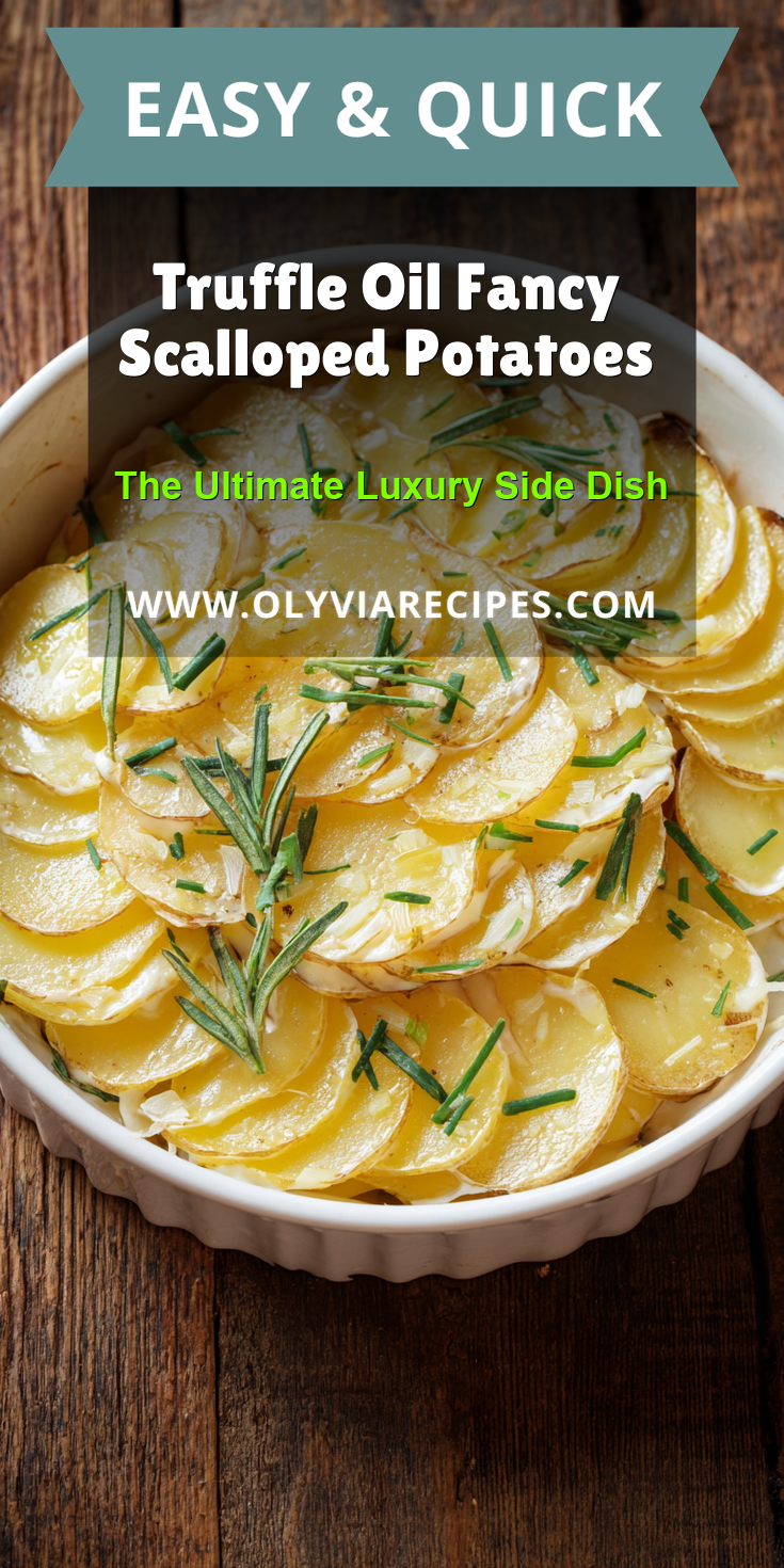 Truffle Oil Fancy Scalloped Potatoes served warm with cozy spices
