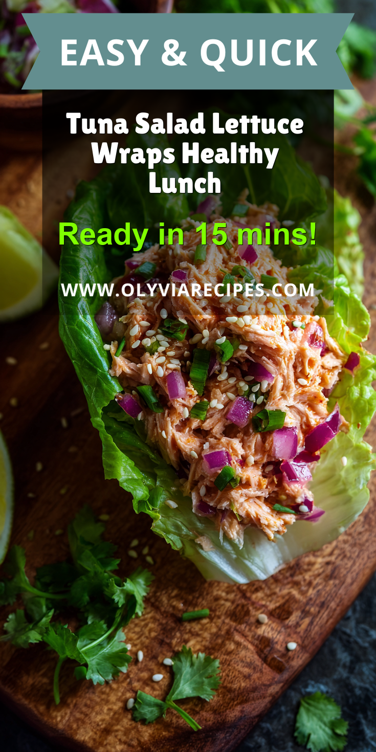 Tuna Salad Lettuce Wraps Healthy Lunch served warm with cozy spices