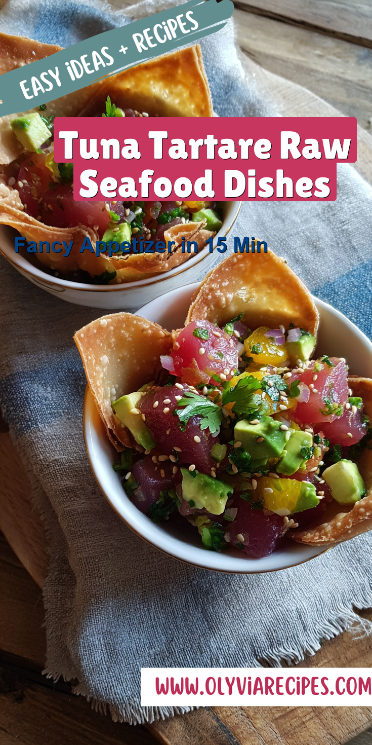 Tuna Tartare Raw Seafood Dishes served warm with cozy spices