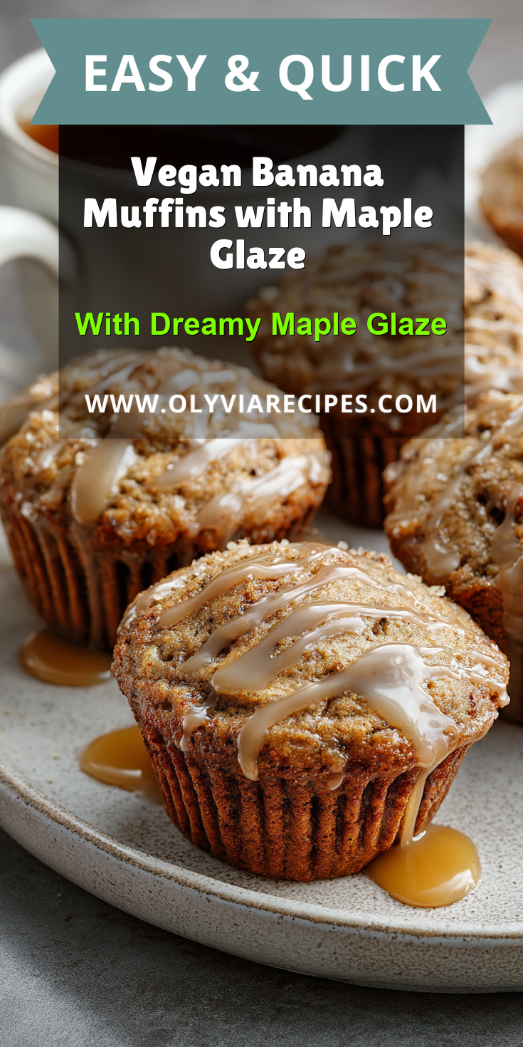 Vegan Banana Muffins with Maple Glaze served warm with cozy spices