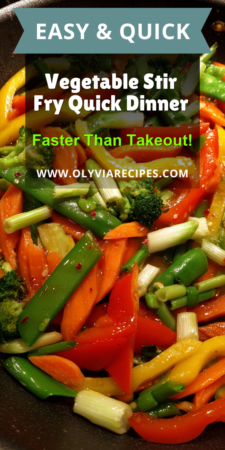 Vegetable Stir Fry Quick Dinner served on a plate