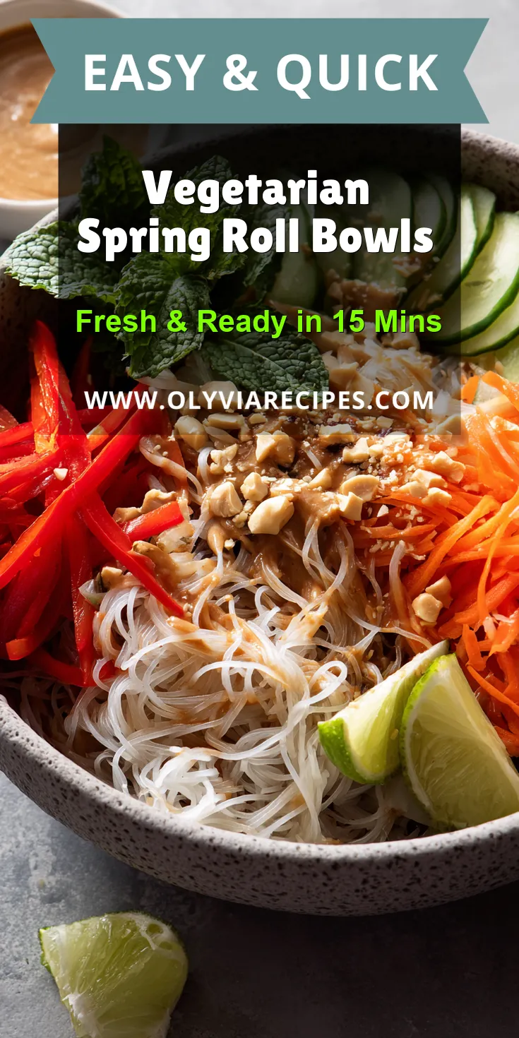 Vegetarian Spring Roll Bowls served warm with cozy spices