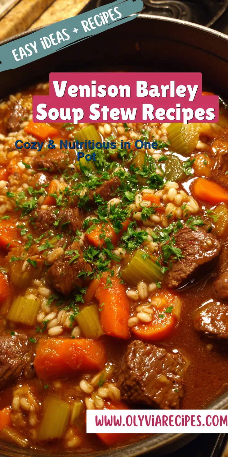 Venison Barley Soup Stew Recipes served warm with cozy spices