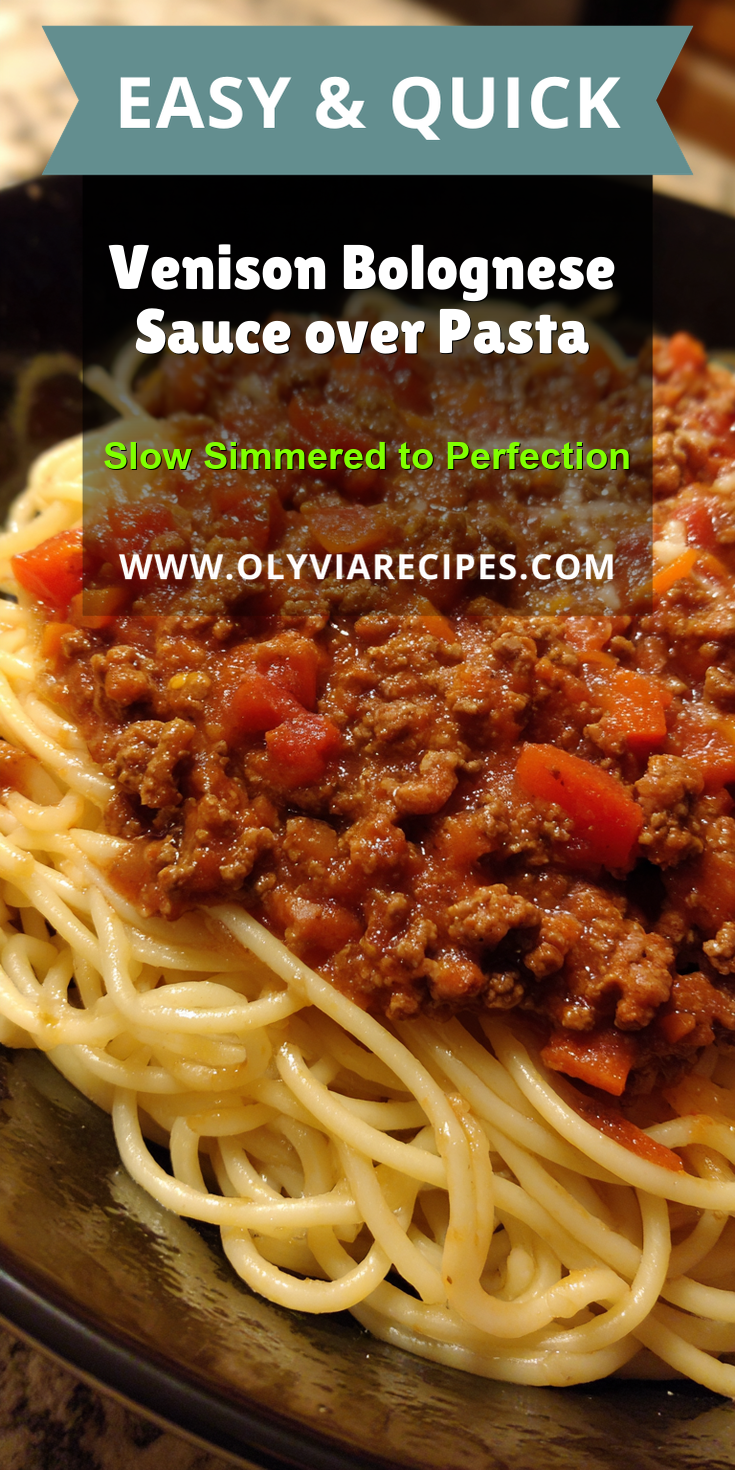 Venison Bolognese Sauce over Pasta served warm with gentle spices and a cozy aroma