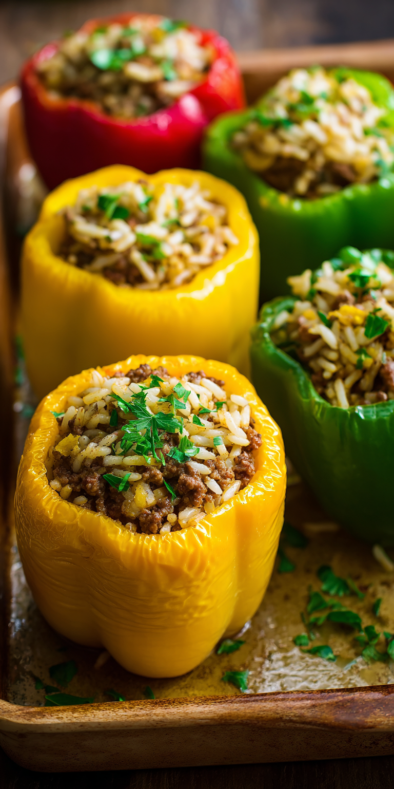 Venison Stuffed Bell Peppers served warm with cozy spices