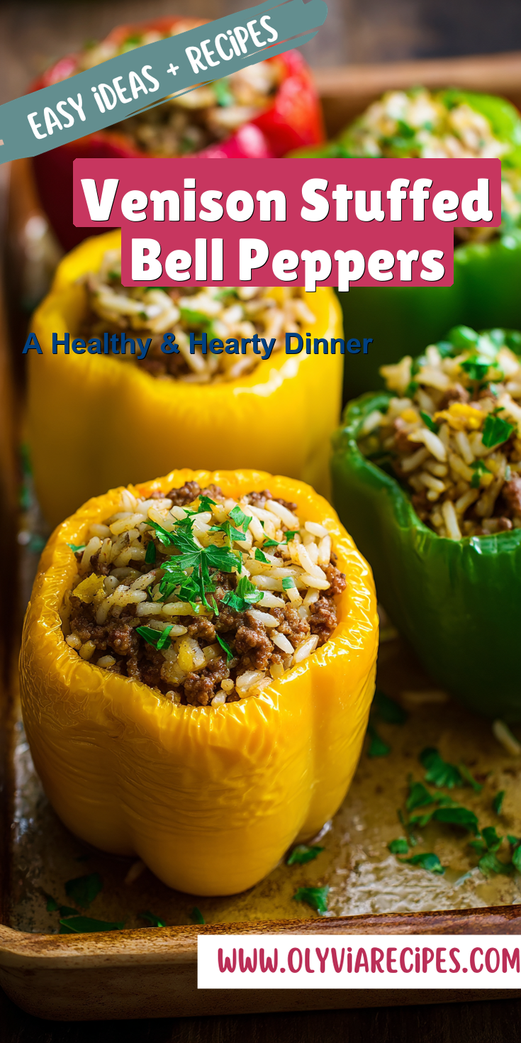 Venison Stuffed Bell Peppers served warm with cozy spices