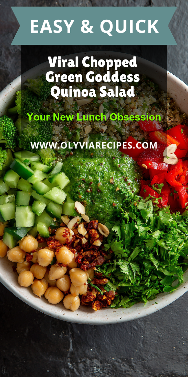 Viral Chopped Green Goddess Quinoa Salad served warm with cozy spices