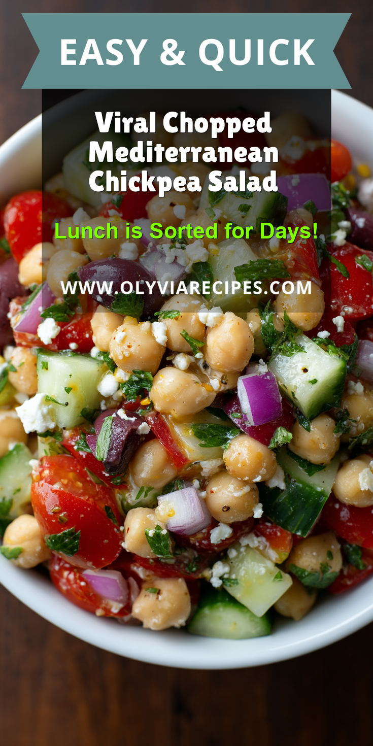 Viral Chopped Mediterranean Chickpea Salad served warm with cozy spices