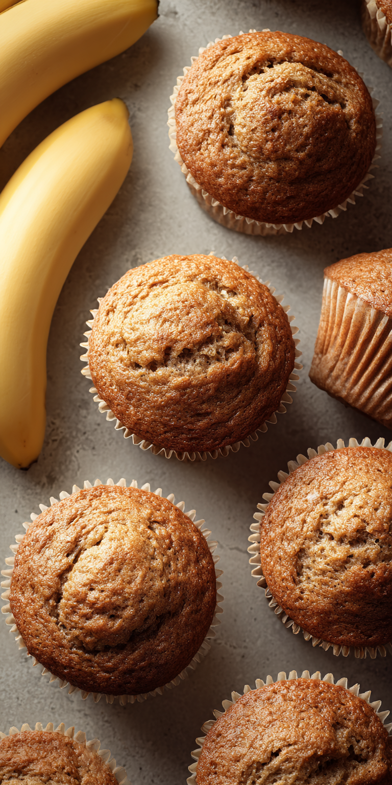 Whole Wheat Healthy Banana Muffins served warm with cozy spices