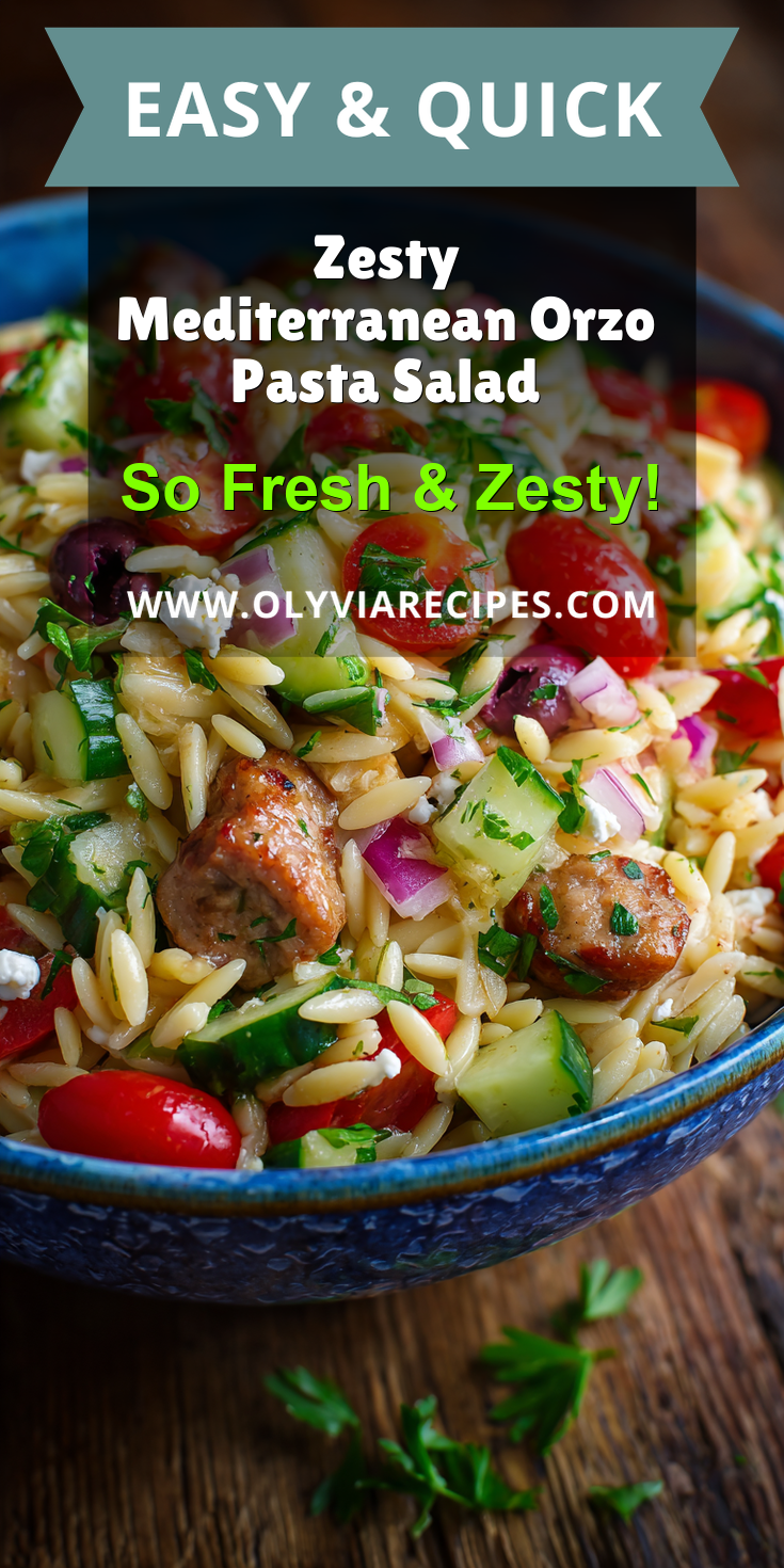 Zesty Mediterranean Orzo Pasta Salad served warm with cozy spices